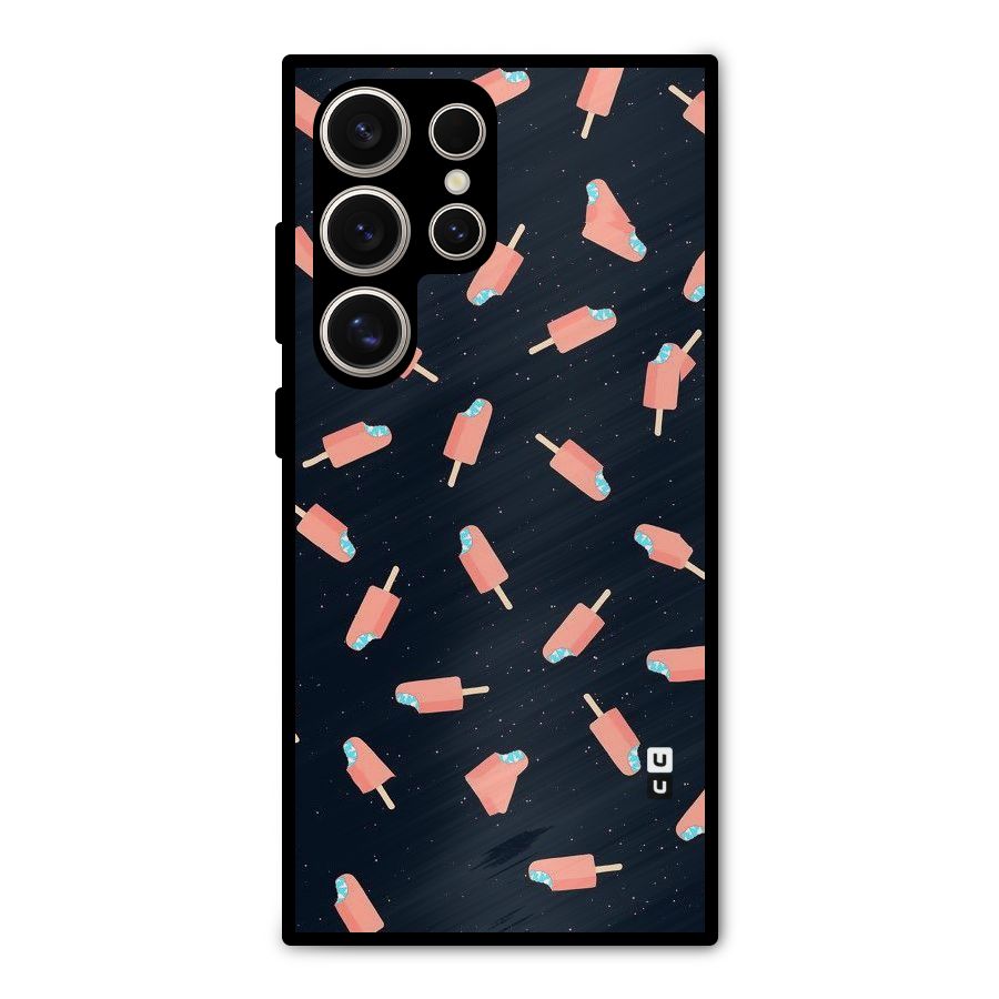 Icy Pattern Metal Back Case for Galaxy S24 Ultra