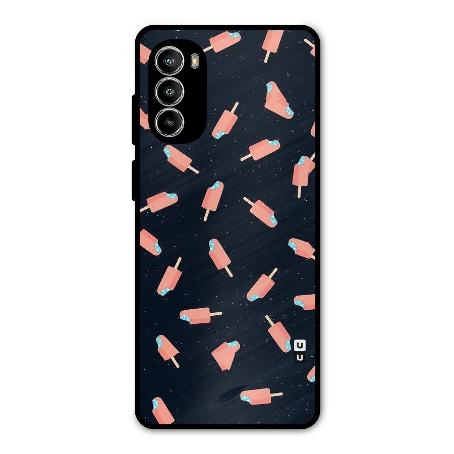 Icy Pattern Metal Back Case for Moto G52