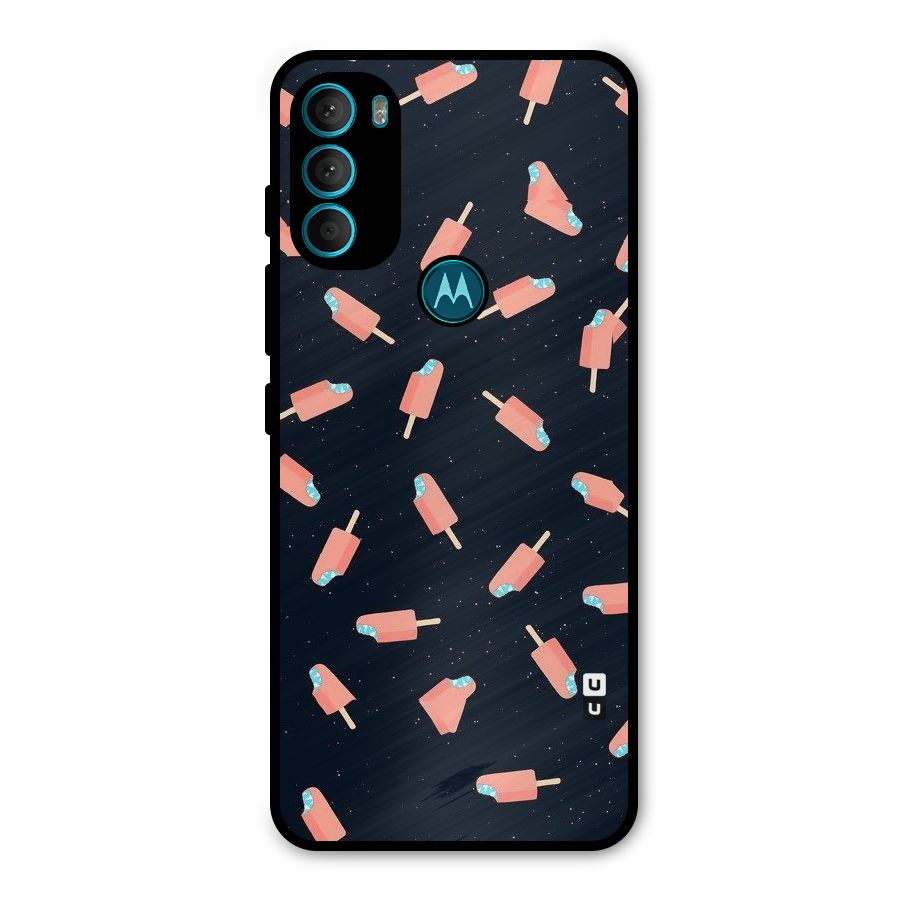 Icy Pattern Metal Back Case for Moto G71 5G