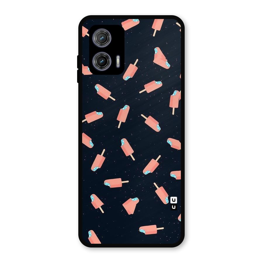 Icy Pattern Metal Back Case for Moto G73