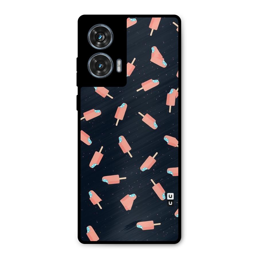 Icy Pattern Metal Back Case for Motorola Edge 50 Fusion