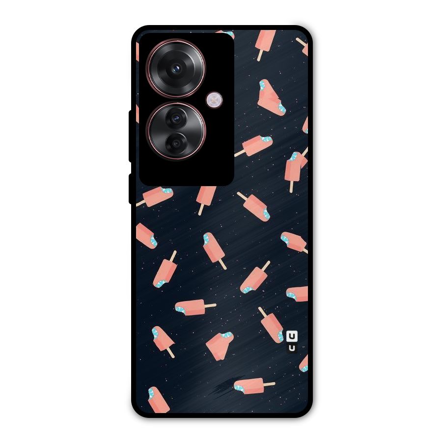 Icy Pattern Metal Back Case for Oppo F25 Pro