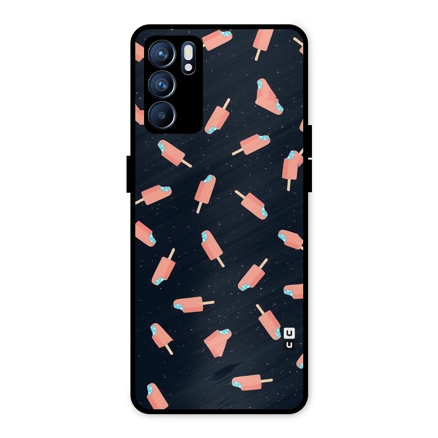 Icy Pattern Metal Back Case for Oppo Reno6 5G
