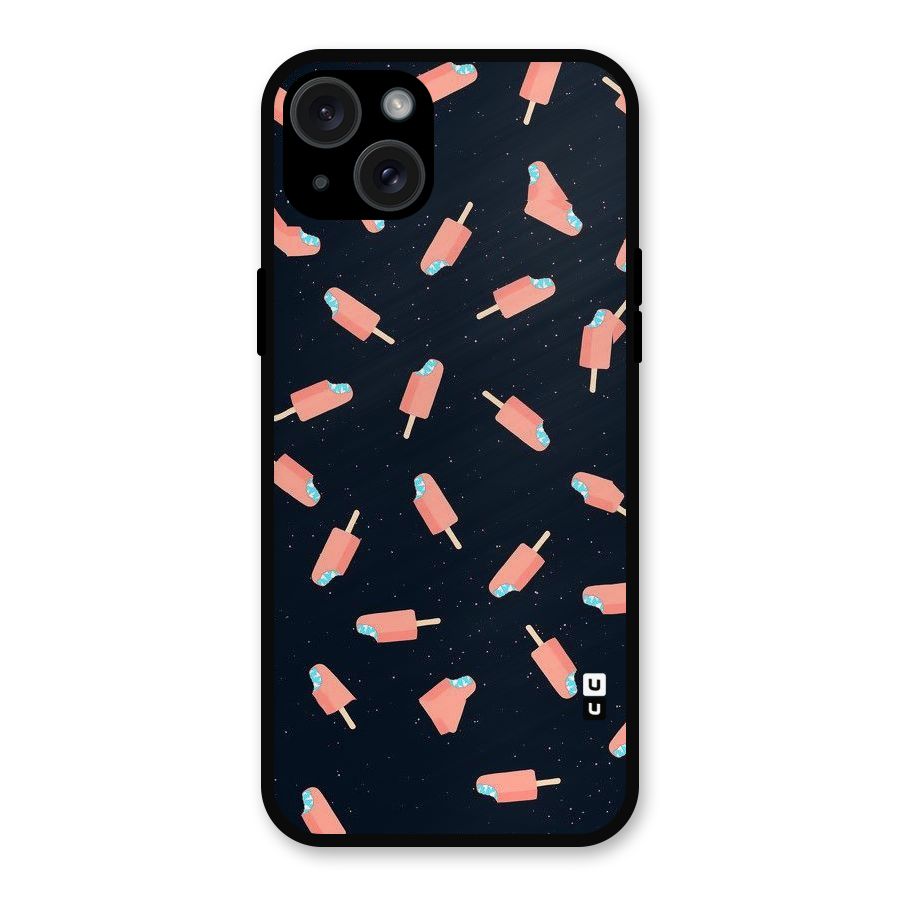 Icy Pattern Metal Back Case for iPhone 15 Plus