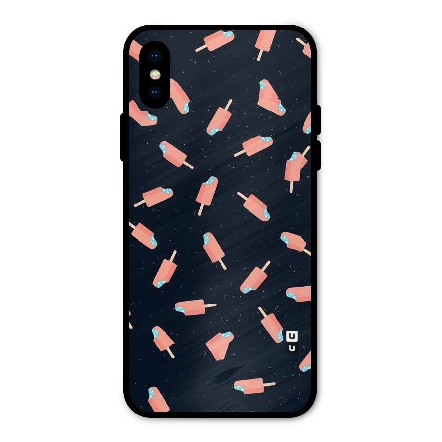 Icy Pattern Metal Back Case for iPhone X