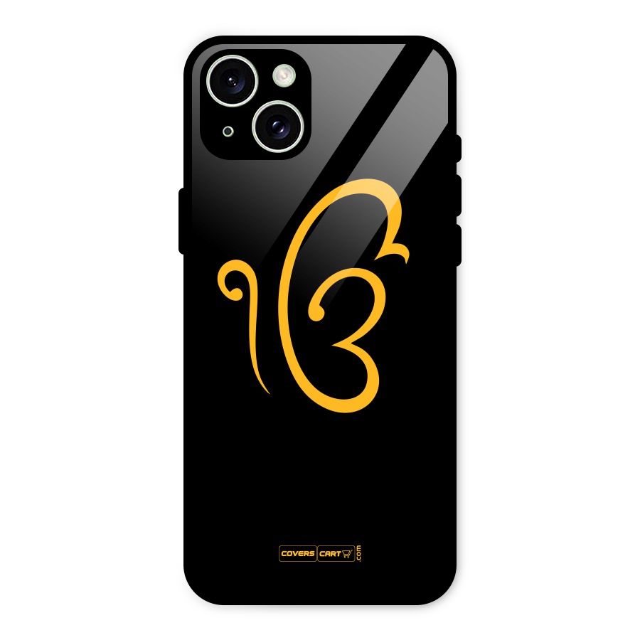 Ik Onkar Glass Back Case for iPhone 15 Plus