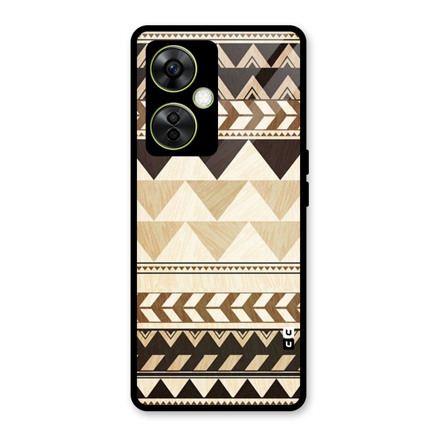 Indie Pattern Work Glass Back Case for OnePlus Nord CE 3 Lite