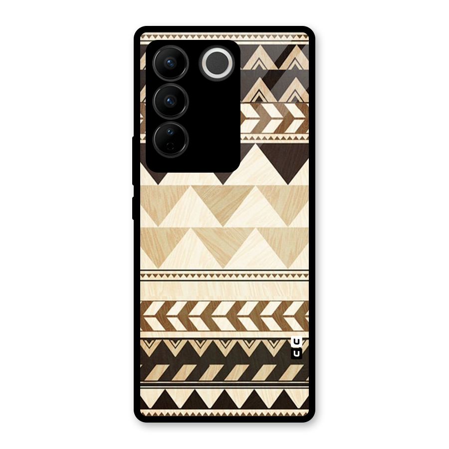 Indie Pattern Work Glass Back Case for Vivo V27 Pro