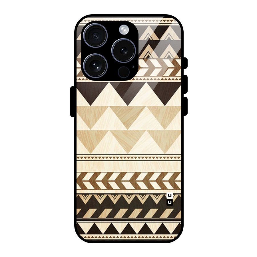 Indie Pattern Work Glass Back Case for iPhone 15 Pro