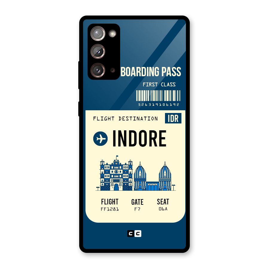 Indore Boarding Pass Glass Back Case for Galaxy Note 20