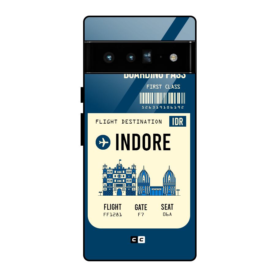 Indore Boarding Pass Glass Back Case for Google Pixel 6 Pro