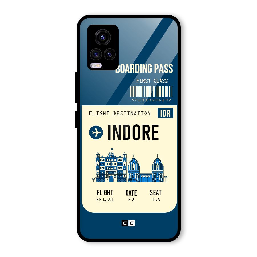 Indore Boarding Pass Glass Back Case for Vivo V20 2021