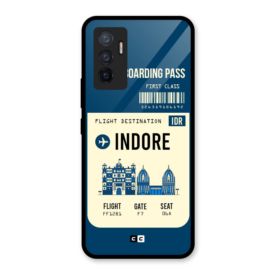 Indore Boarding Pass Glass Back Case for Vivo V23e