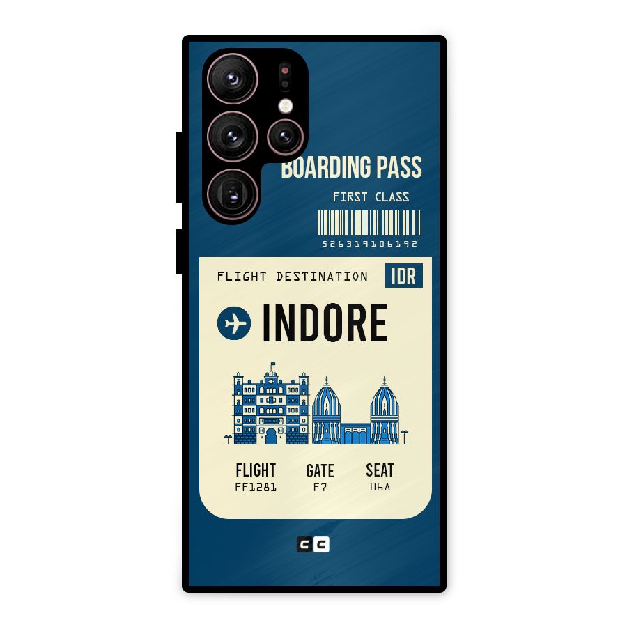 Indore Boarding Pass Metal Back Case for Galaxy S22 Ultra 5G