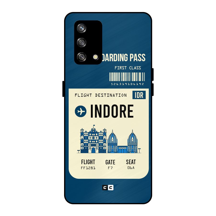 Indore Boarding Pass Metal Back Case for Oppo F19