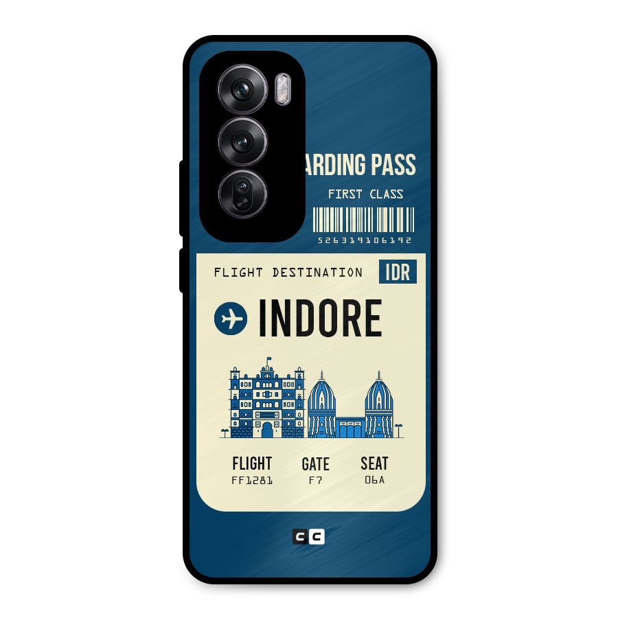Indore Boarding Pass Metal Back Case for Oppo Reno12 Pro