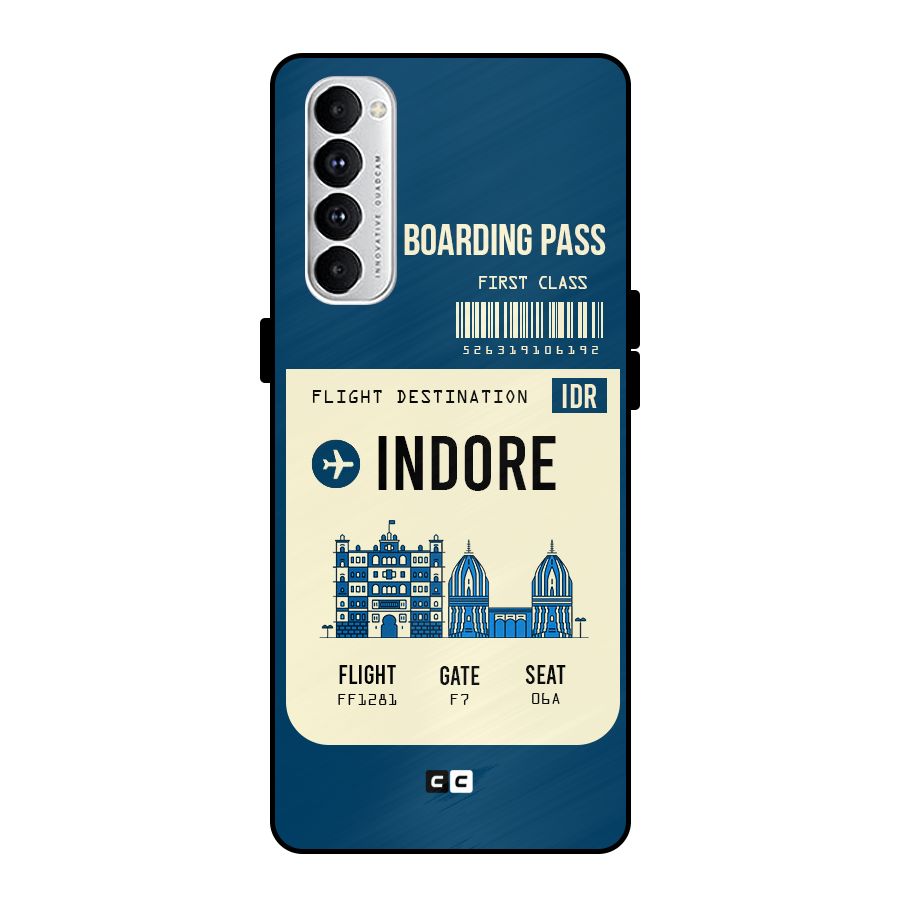 Indore Boarding Pass Metal Back Case for Oppo Reno4 Pro