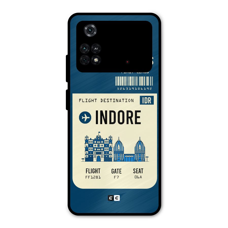 Indore Boarding Pass Metal Back Case for Poco M4 Pro 4G