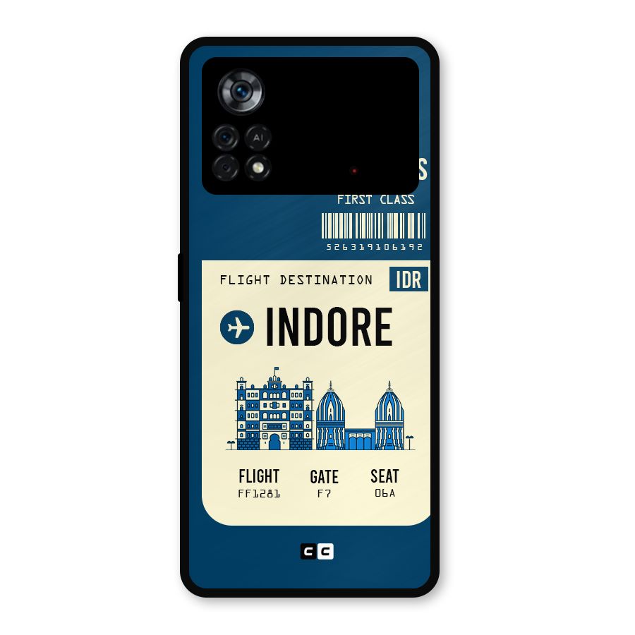 Indore Boarding Pass Metal Back Case for Poco X4 Pro 5G