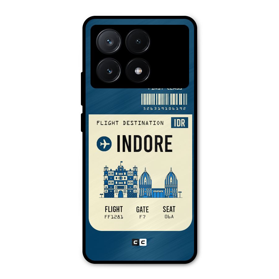 Indore Boarding Pass Metal Back Case for Poco X6 Pro