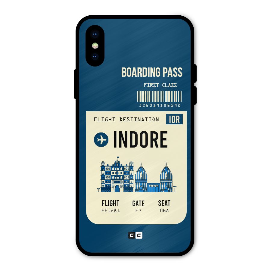 Indore Boarding Pass Metal Back Case for iPhone X