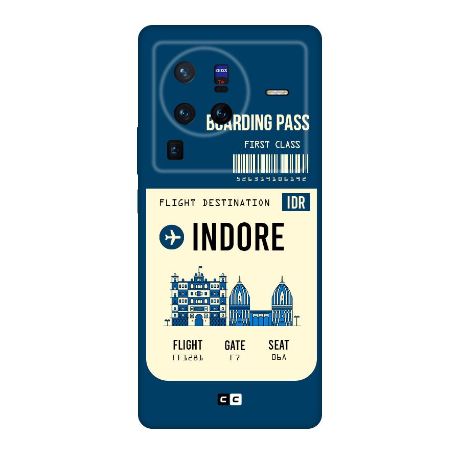Indore Boarding Pass Original Polycarbonate Back Case for Vivo X80