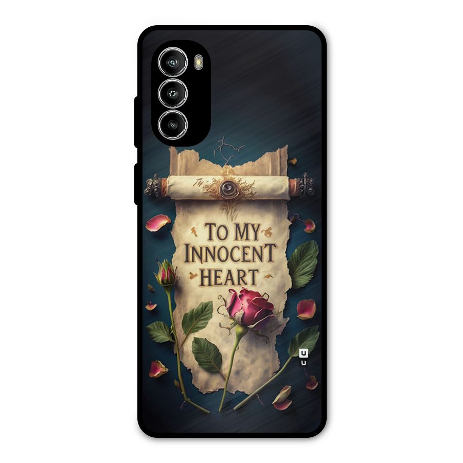 Innocence Of Heart Metal Back Case for Moto G52