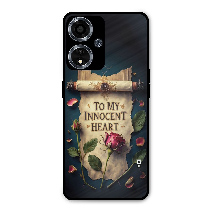 Innocence Of Heart Metal Back Case for Oppo A59
