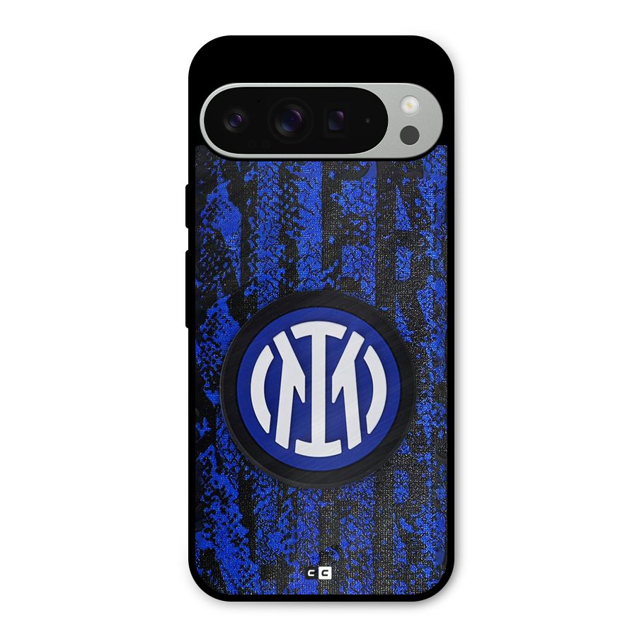 Inter Milan Texture Metal Back Case for Google Pixel 9 Pro XL