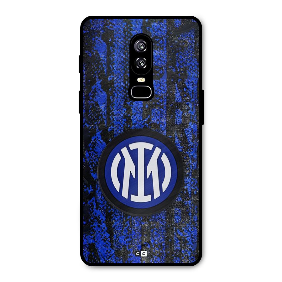 Inter Milan Texture Metal Back Case for OnePlus 6