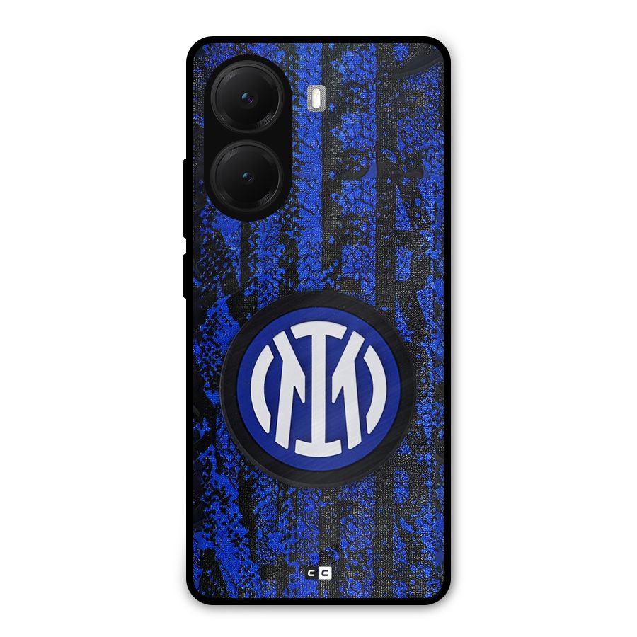 Inter Milan Texture Metal Back Case for Poco X7 Pro