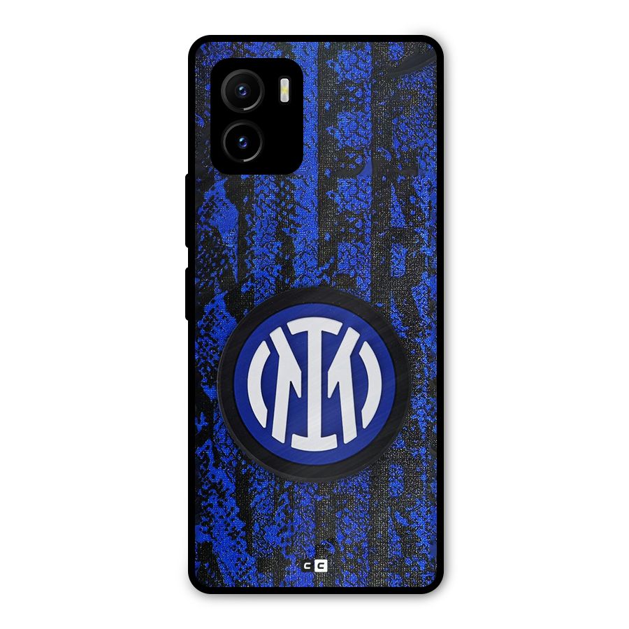Inter Milan Texture Metal Back Case for Vivo Y15s
