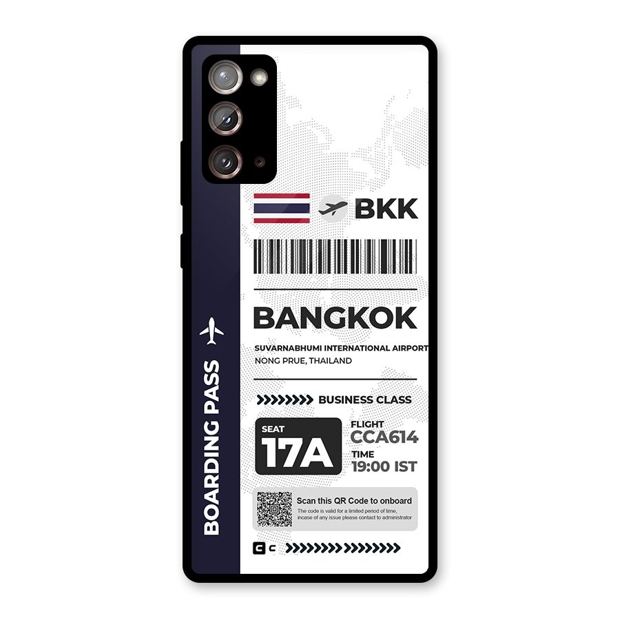 International Boarding Pass Bangkok Glass Back Case for Galaxy Note 20