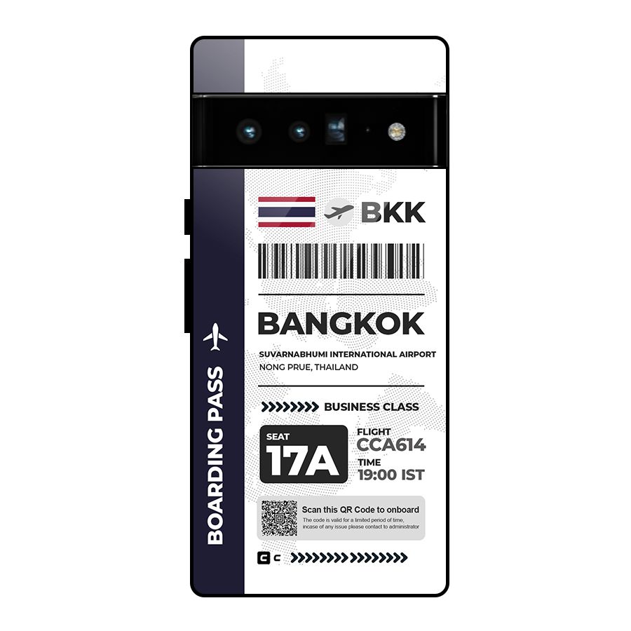 International Boarding Pass Bangkok Glass Back Case for Google Pixel 6 Pro