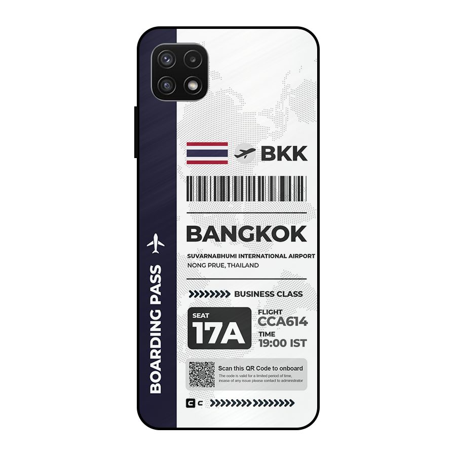 International Boarding Pass Bangkok Metal Back Case for Galaxy A22 5G