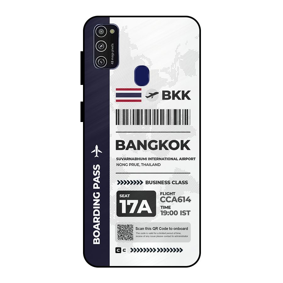 International Boarding Pass Bangkok Metal Back Case for Galaxy M21