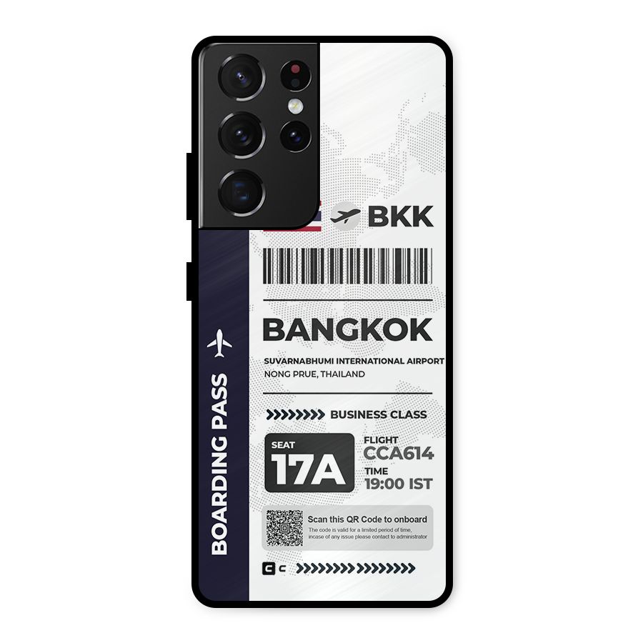 International Boarding Pass Bangkok Metal Back Case for Galaxy S21 Ultra 5G