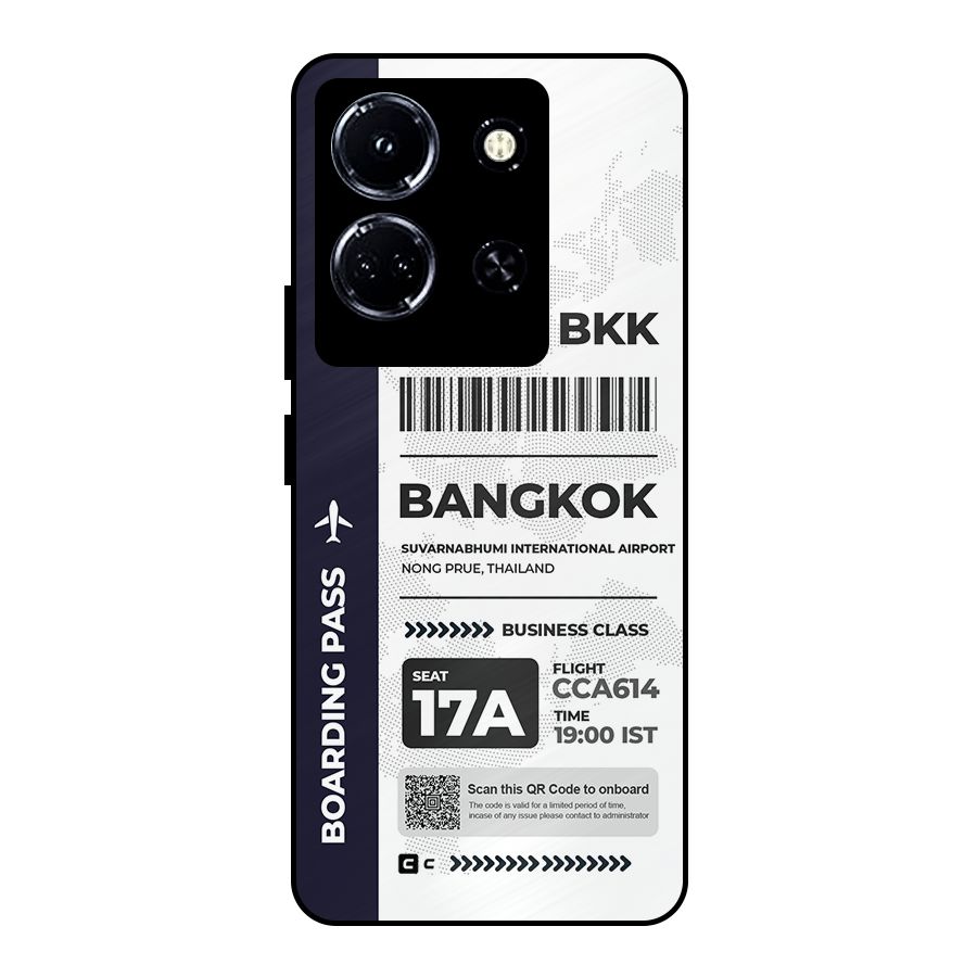 International Boarding Pass Bangkok Metal Back Case for Infinix Note 30 5G