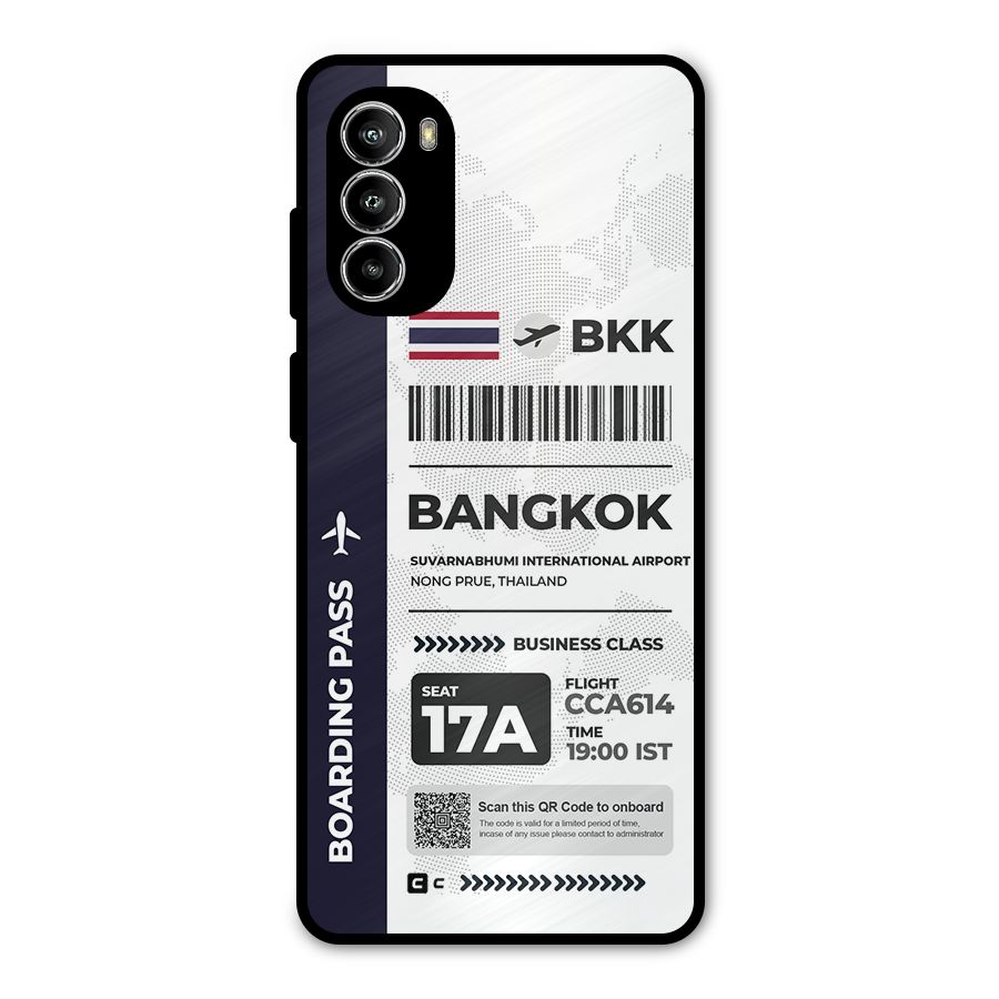 International Boarding Pass Bangkok Metal Back Case for Moto G52