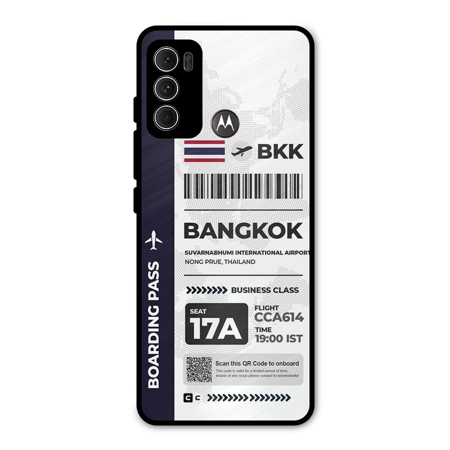 International Boarding Pass Bangkok Metal Back Case for Moto G60