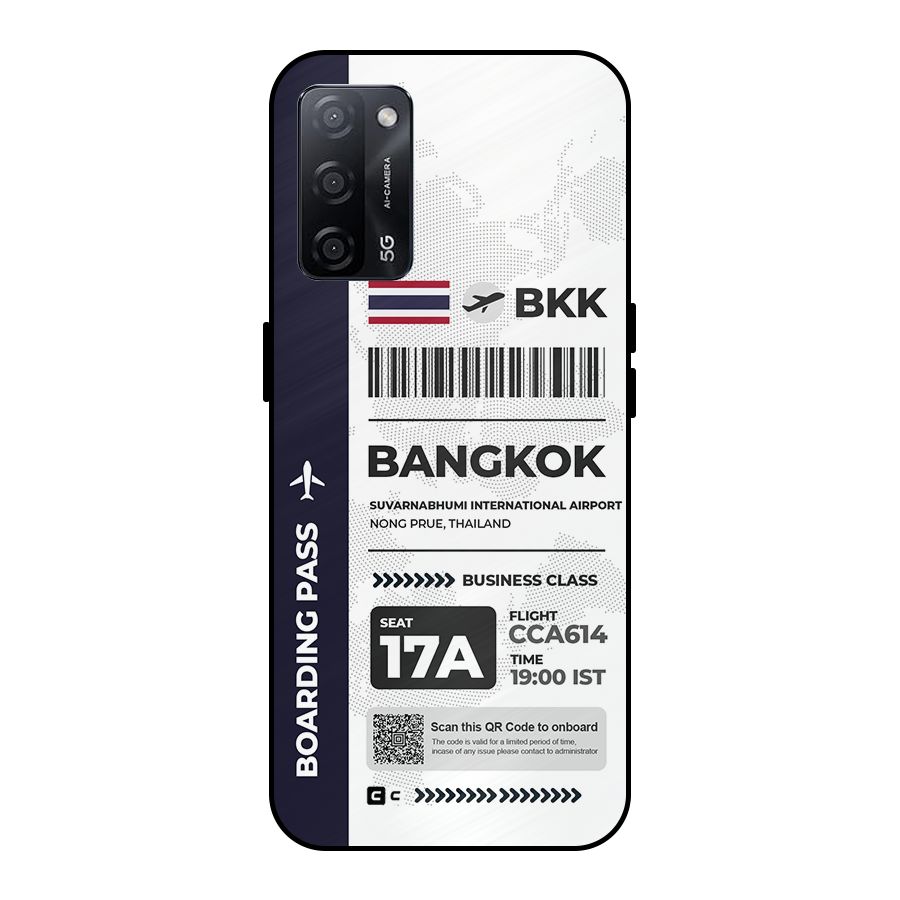 International Boarding Pass Bangkok Metal Back Case for Oppo A53s 5G