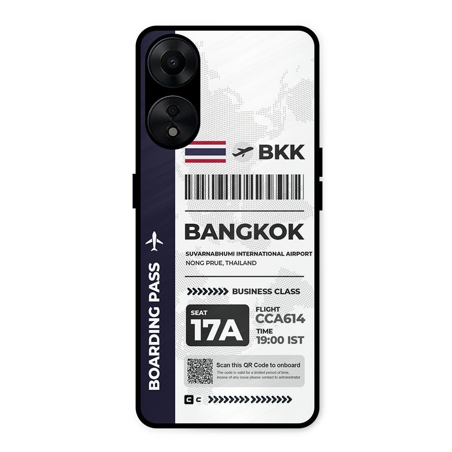 International Boarding Pass Bangkok Metal Back Case for Oppo A78 5G