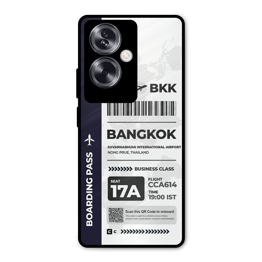 International Boarding Pass Bangkok Metal Back Case for Oppo A79 5G