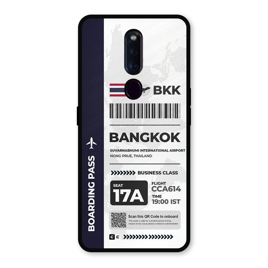International Boarding Pass Bangkok Metal Back Case for Oppo F11 Pro