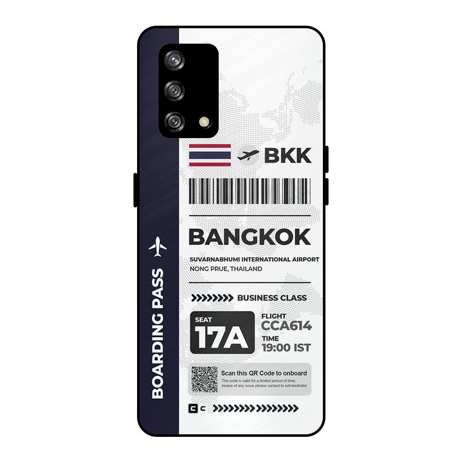 International Boarding Pass Bangkok Metal Back Case for Oppo F19