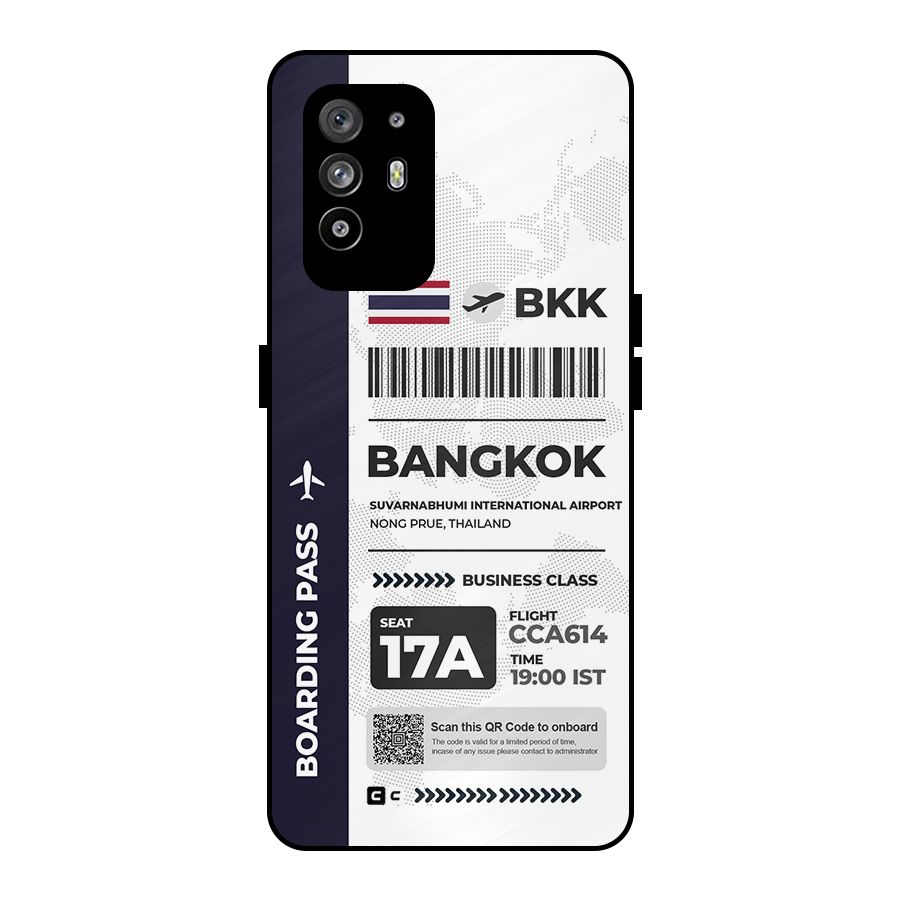 International Boarding Pass Bangkok Metal Back Case for Oppo F19 Pro Plus 5G