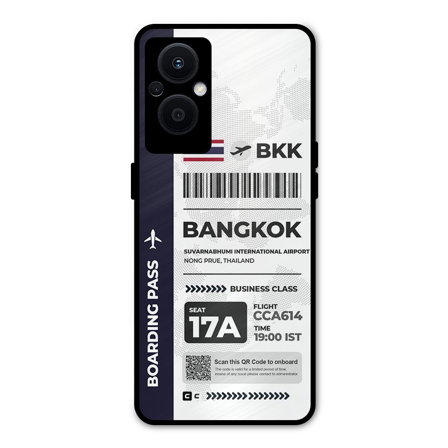 International Boarding Pass Bangkok Metal Back Case for Oppo F21 Pro 5G