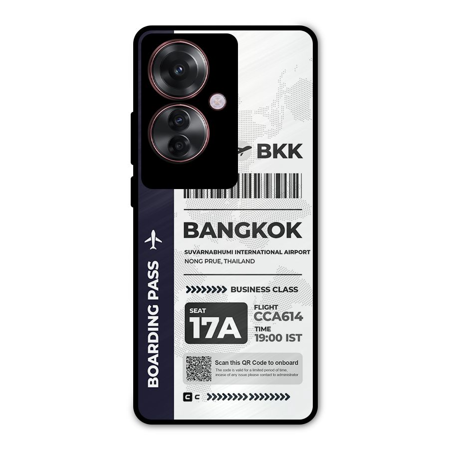International Boarding Pass Bangkok Metal Back Case for Oppo F25 Pro