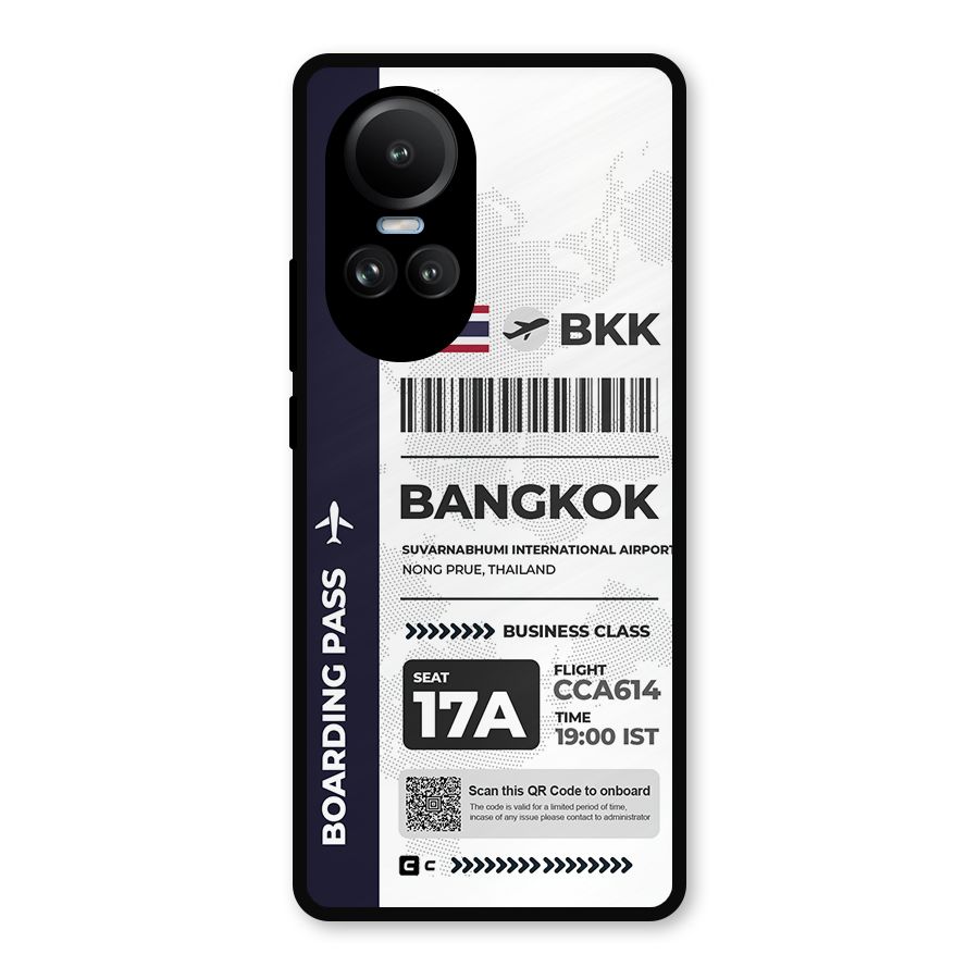 International Boarding Pass Bangkok Metal Back Case for Oppo Reno10 Pro