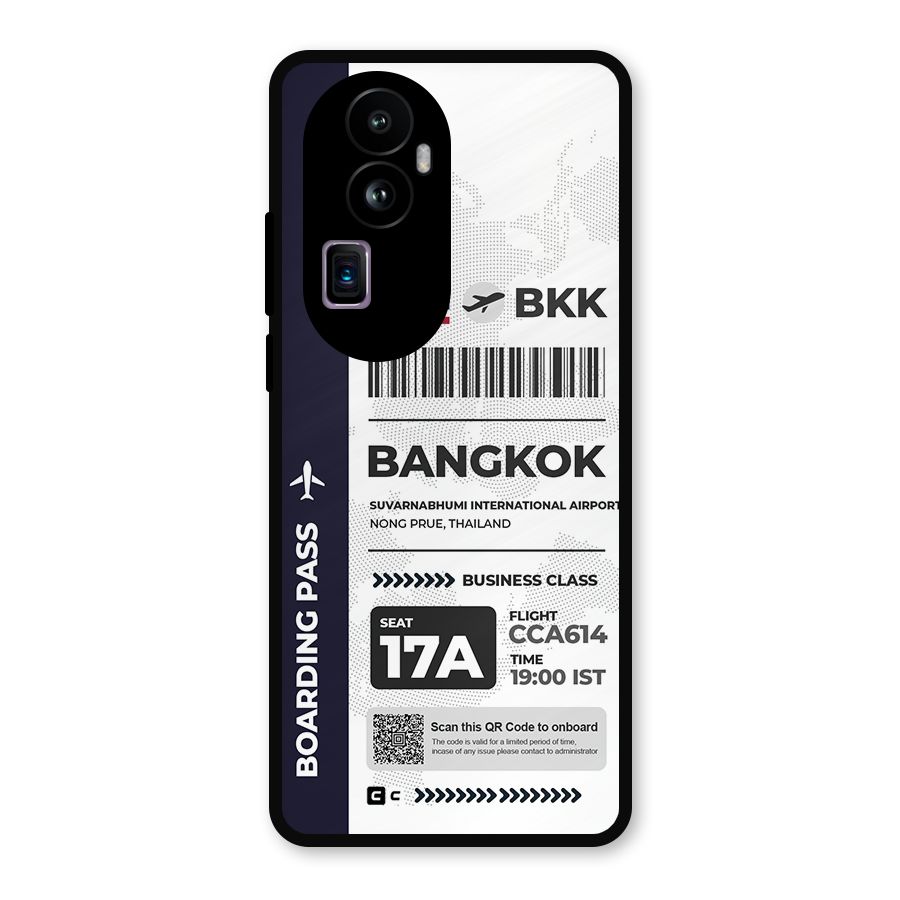 International Boarding Pass Bangkok Metal Back Case for Oppo Reno10 Pro Plus